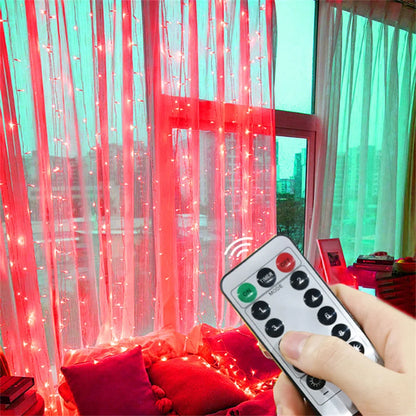 3/6M USB LED Curtain 8Modes Remote Control Lights Holiday Wedding Garland for Bedroom Living Room Decor Ramadan Decorations