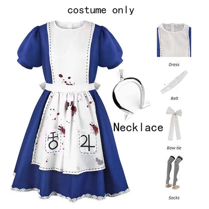 Alice Cosplay Costume Women's Dress with Accessories – Halloween