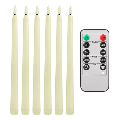 LED Flameless Taper Candles with Remote and Timer, 12/24 Pack