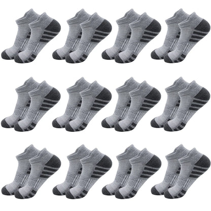 6/24Pairs Ankle Athletic Running Socks Cushioned Breathable Low Cut Sports Tab Socks For Men And Women