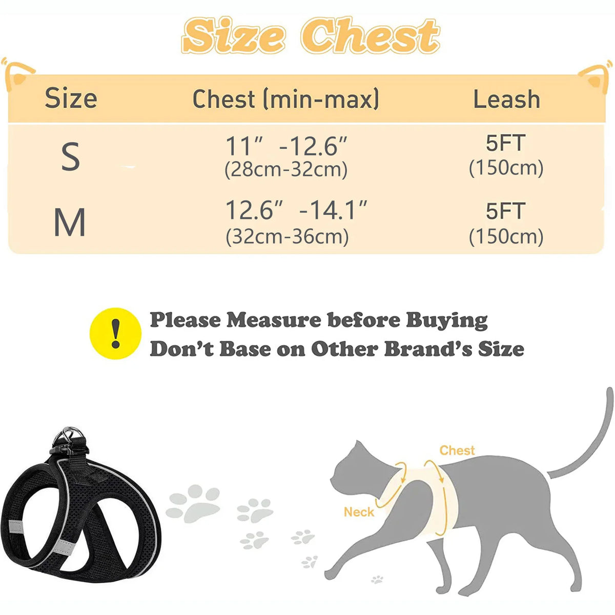 Cat Harness and Leash Adjustable Reflective Soft Mesh Vest