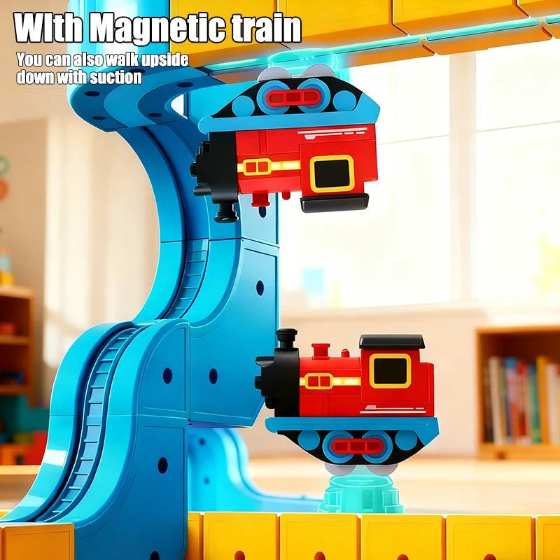 Magnetic Electric Train Set with DIY Track Building