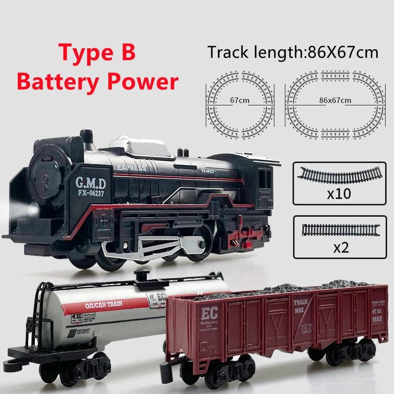Christmas Train Track Set with Lights – Freight Train Toy