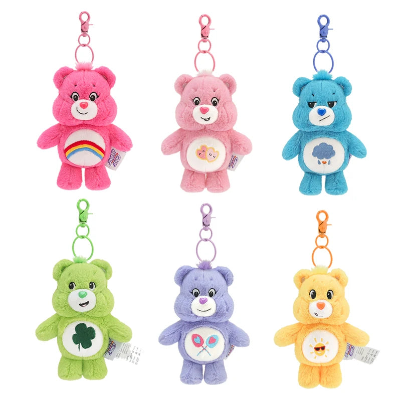 Rainbow Bear Plush Keychain – Kawaii Bag Charm