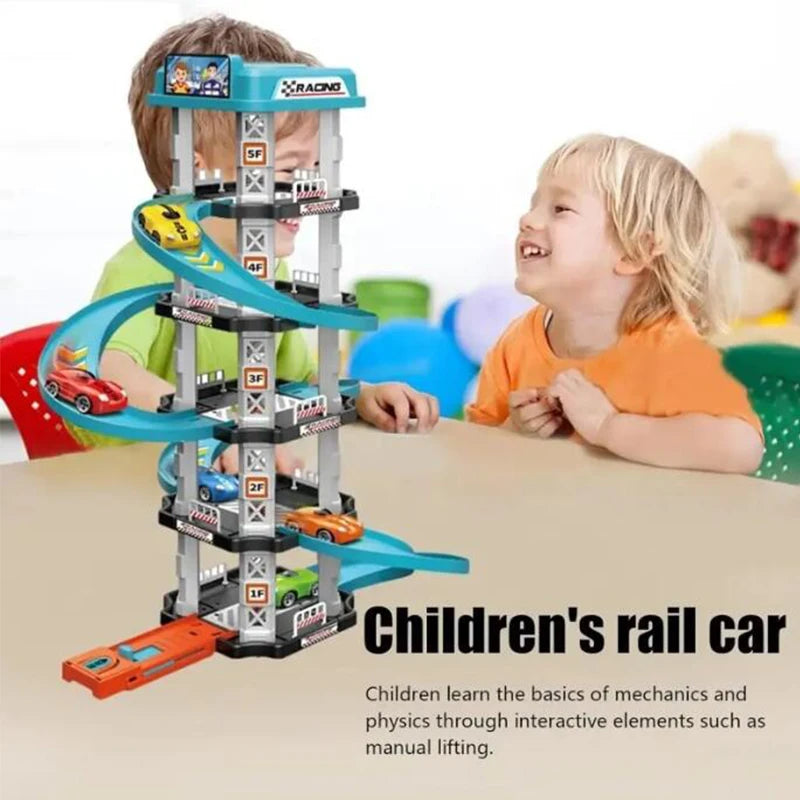 Race Track Ramp Toy – Gliding Car Rail Set for Kids