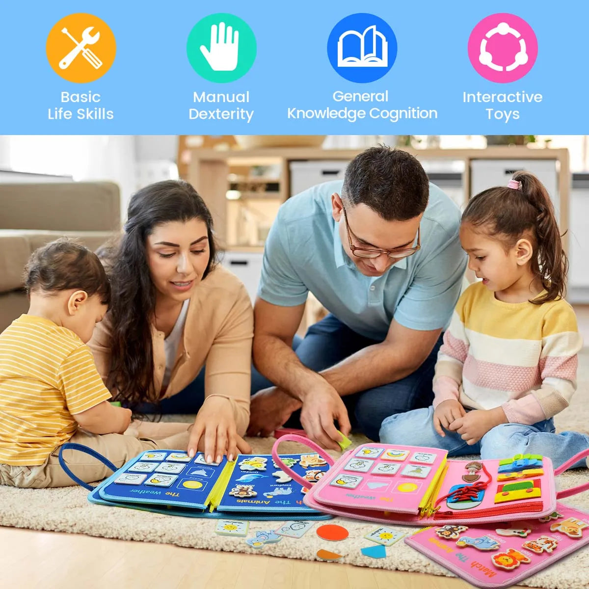 Montessori Busy Board – Toddler Busy Book Fine Motor Learning Toy
