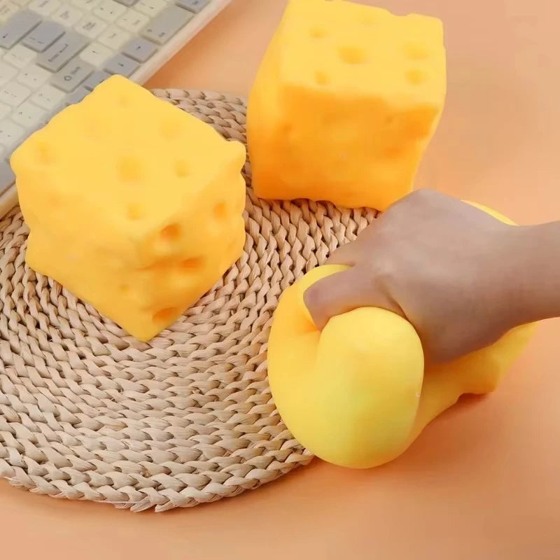 Giant Cheese Squishy Toy – Slow-Rising Squeeze Fidget
