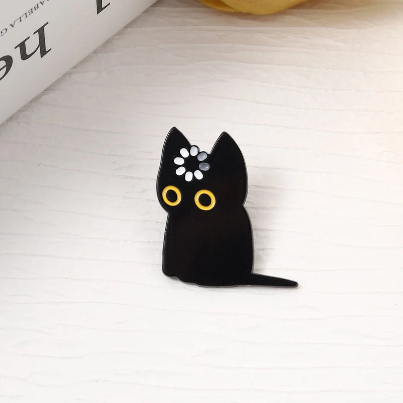 Black Cat Void Loading Enamel Pins Cartoon Kitten Memes Brooch Lapel Badges Fun Animals Jewelry Gift for Friends