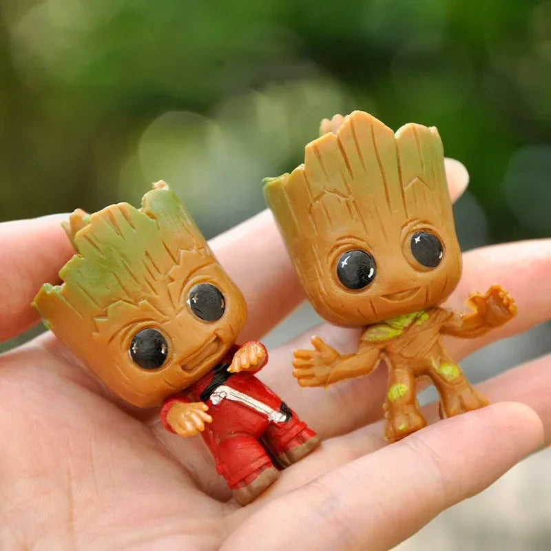 Miniature Tree Character Figurines – Set of 4 Resin Decorations