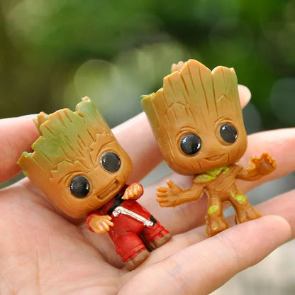 Miniature Tree Character Figurines – Set of 4 Resin Decorations