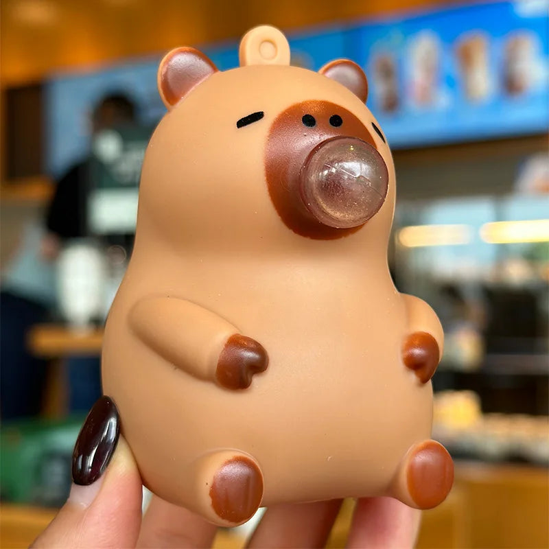 Capybara Doll Pinch Pendant Toys Squeeze Spit Bubble Decompression Toy Children's Schoolbag Doll Pendant Decoration party gift