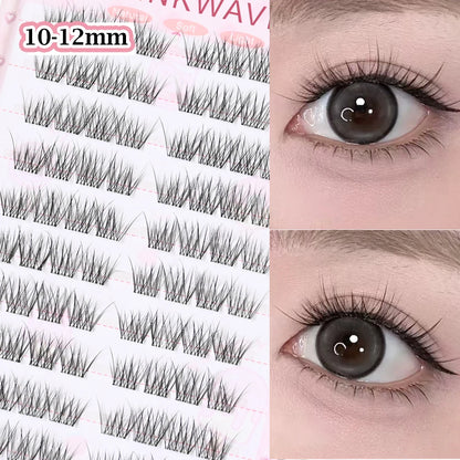 No Glue Needed Idol False Eyelashes Large Capacity 7-9mm Self Adhesive Eyelashes tweezers DIY Lash Extension Cluster Lashes