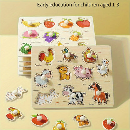 Wooden Shape Puzzle Board – Montessori Geometry Matching Toy