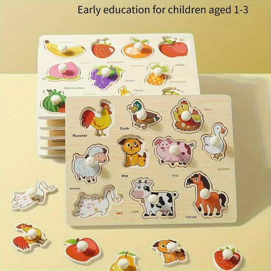 Wooden Shape Puzzle Board – Montessori Geometry Matching Toy
