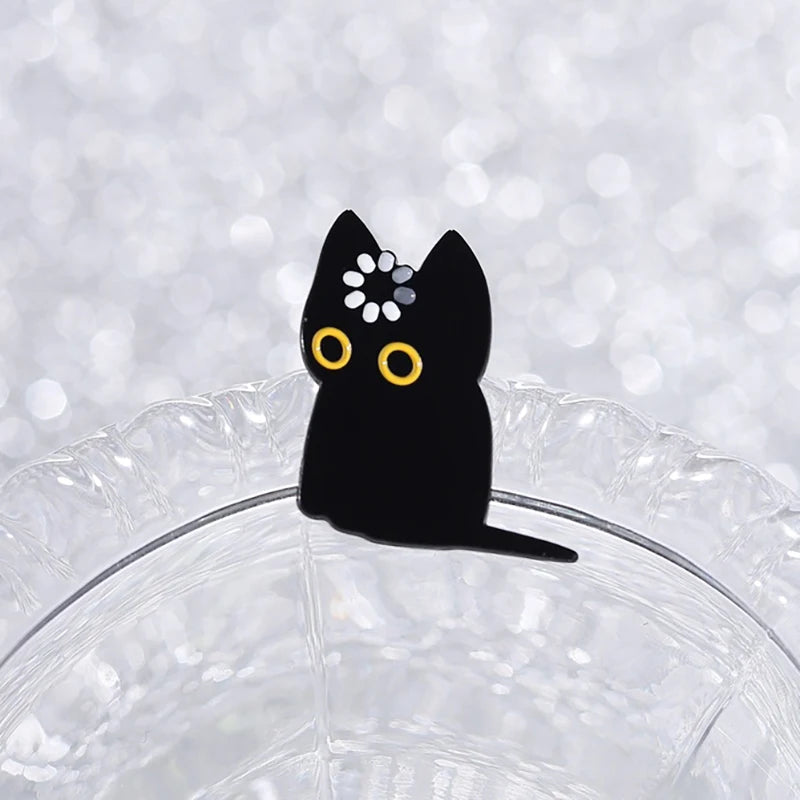 Black Cat Void Loading Enamel Pins Cartoon Kitten Memes Brooch Lapel Badges Fun Animals Jewelry Gift for Friends