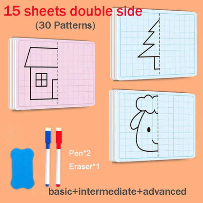 Symmetrical Drawing Workbook – Kids Grid Drawing & Motor Skills Practice