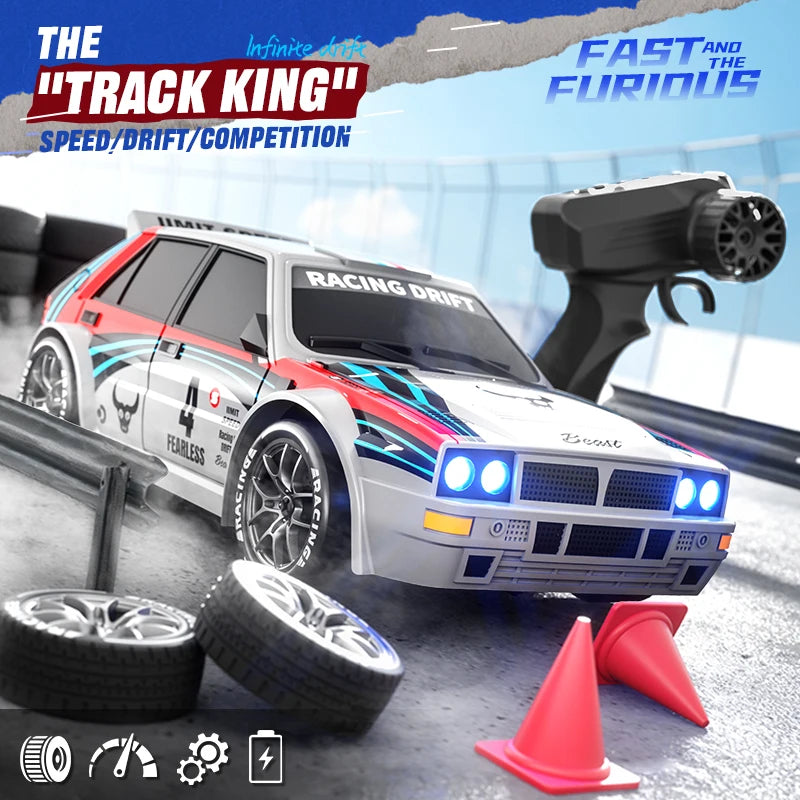 1:24 Scale RC Car 4WD Drift with LED Lights and 2 Speeds
