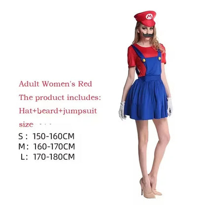 Green Plumber Costume Adult Unisex Set with Hat & Mustache
