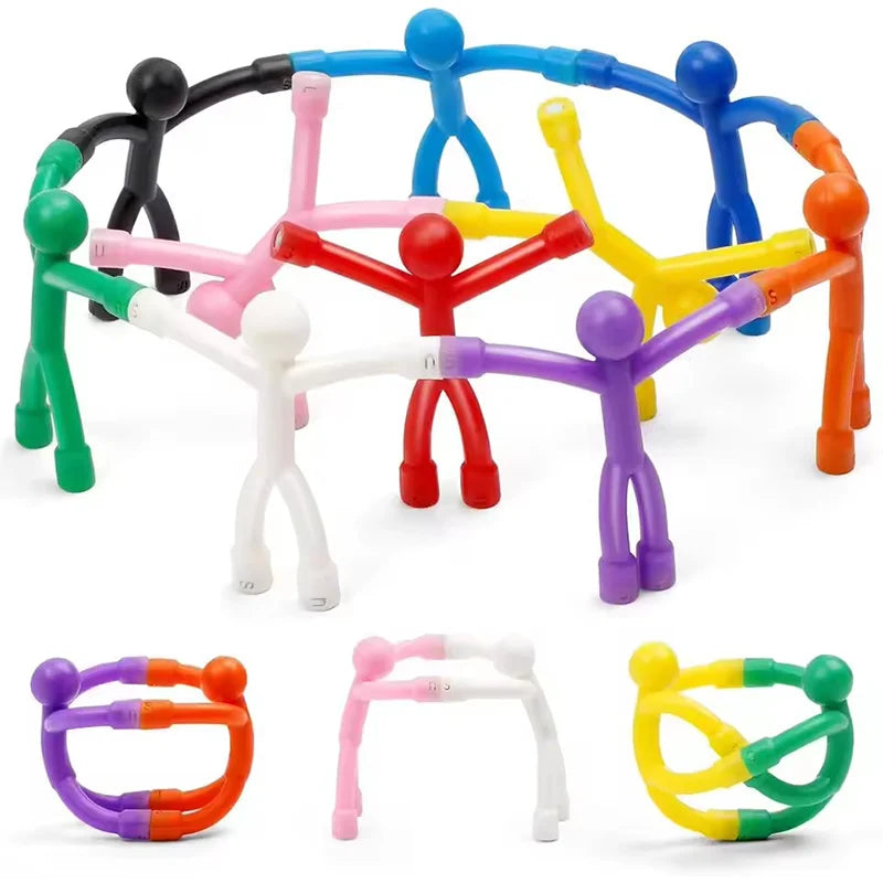 Human Shaped Fridge Magnets – 10-Piece Colorful Mini Man Set
