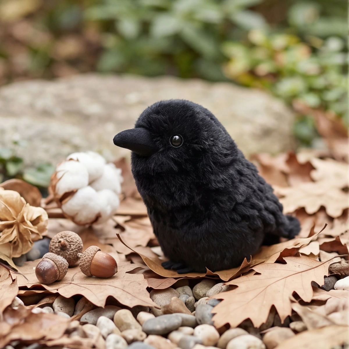 Black Crow Plush Toy – Soft Gothic Bird Stuffed Animal