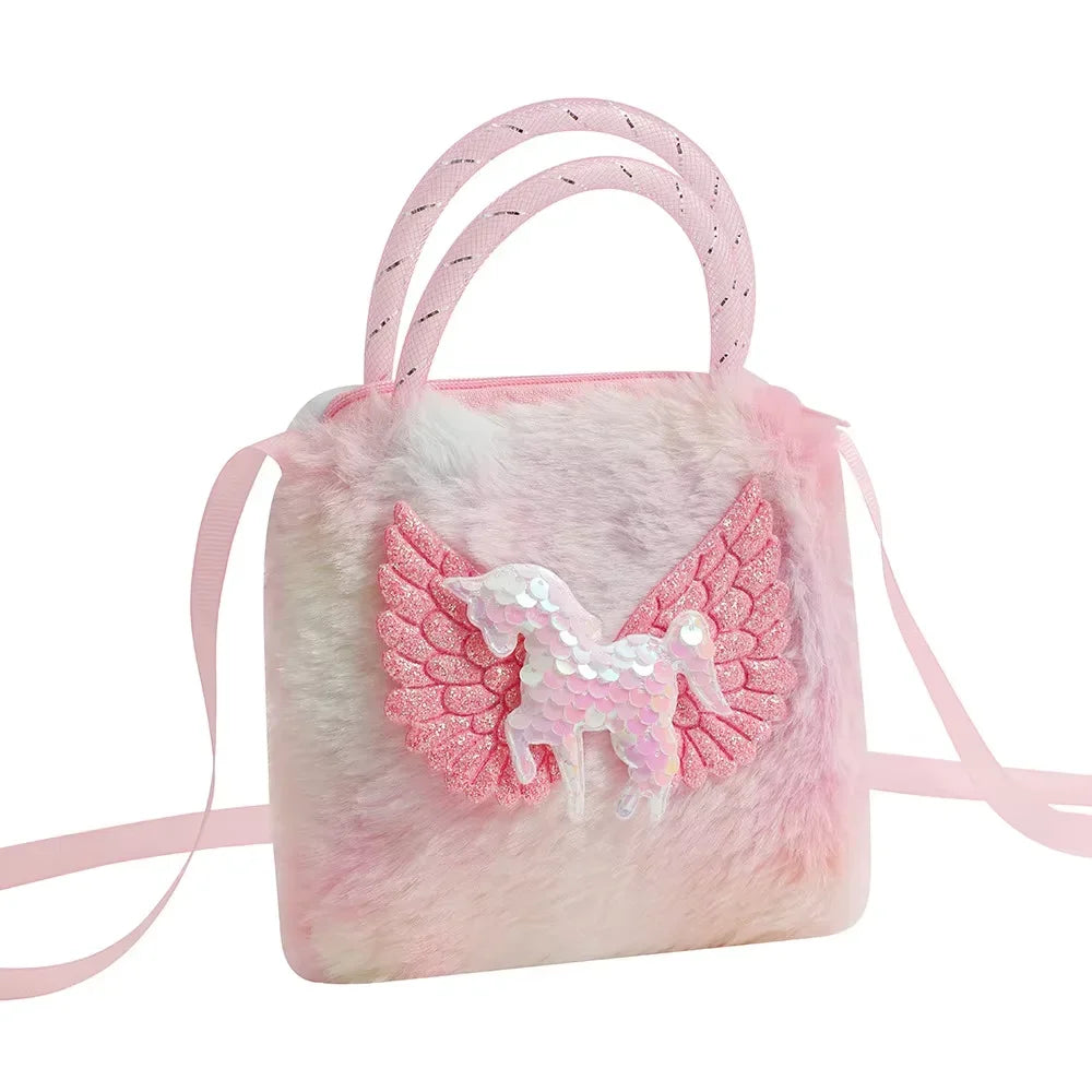 Fashion Sweet Unicorn Handbags For Girls Cute Kid Crossbody Shoulder Bag Children Birthday Party Gift Little Girl Small Purse