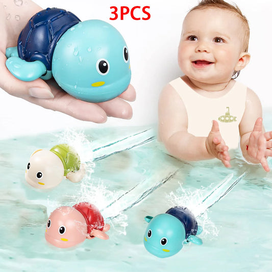 Baby Bath Toys – 3PCS Swimming Turtle Clockwork Water Play Set