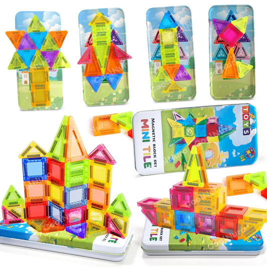 Magnetic Building Blocks Set for Kids with 26 or 38 Pieces