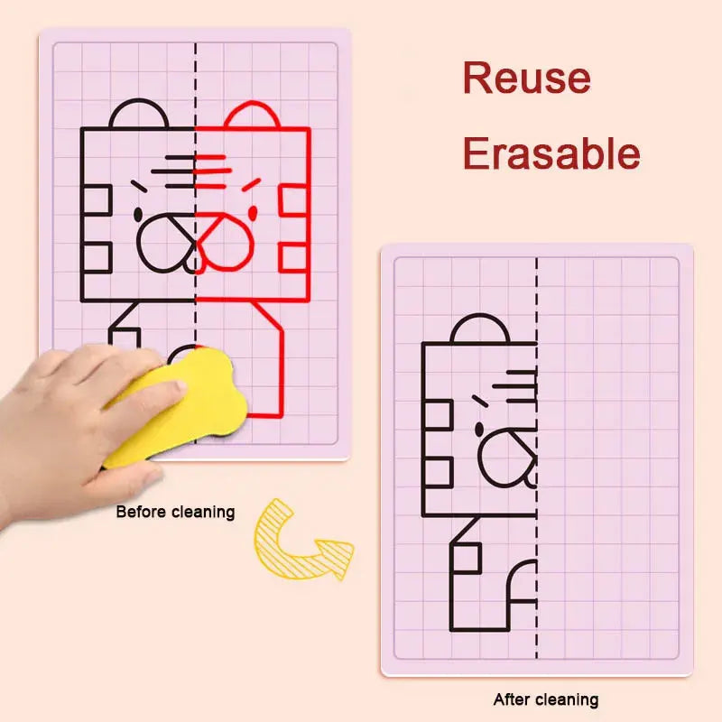 Symmetrical Drawing Workbook – Kids Grid Drawing & Motor Skills Practice