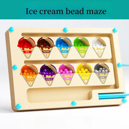 Magnetic Maze Toy with Number Beads for Kids Learning and Play