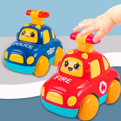 Baby Toy Cars for Toddlers – ABS Push and Go Cartoon Trucks