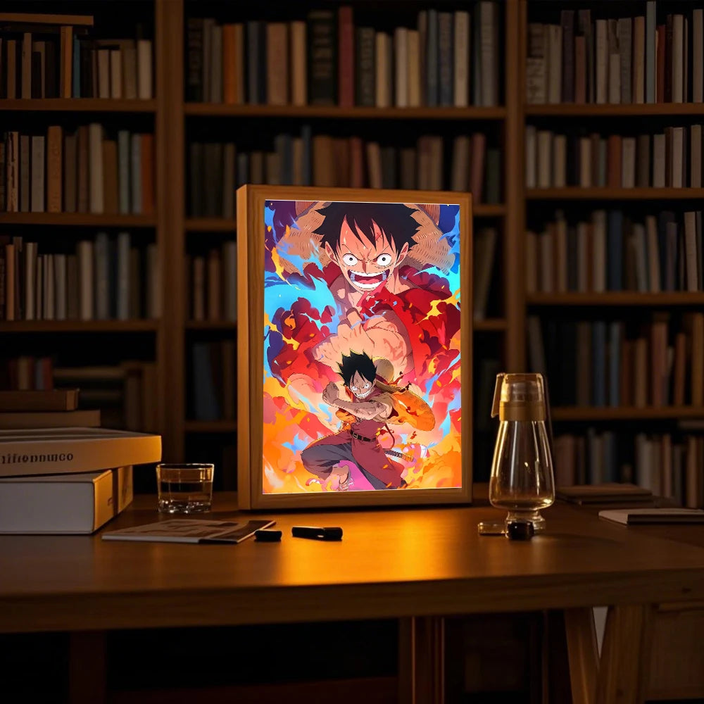 Anime Light Painting Photo Frame with 3-Color LED Night Light