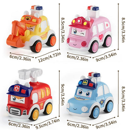 Press and Go Toy Cars for Toddlers – Mini Emergency Vehicles