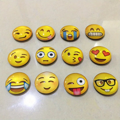 Smile Face Fridge Magnets – 12-Piece Round Decorative Set