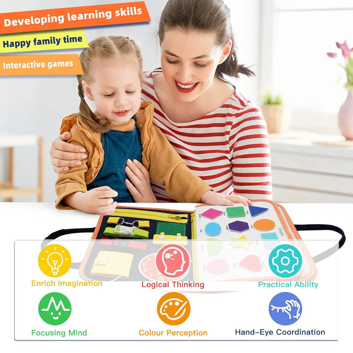 Montessori Busy Board – Sensory Educational Learning Toy for Kids