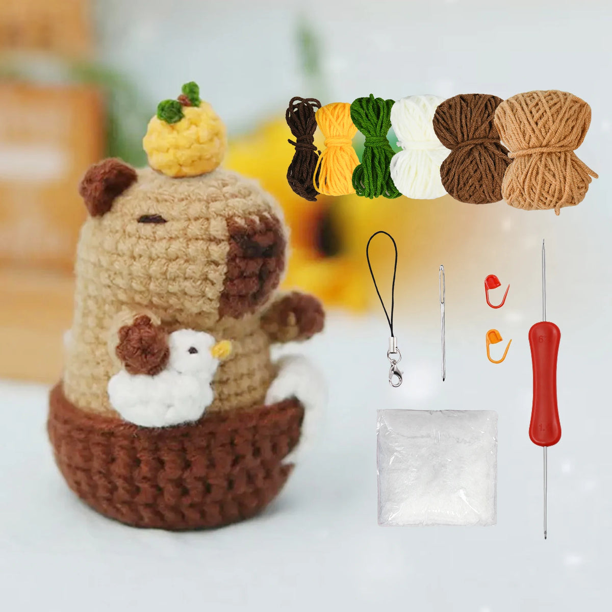 Capybara Crochet Kit – Beginner Animal Crochet Craft Set