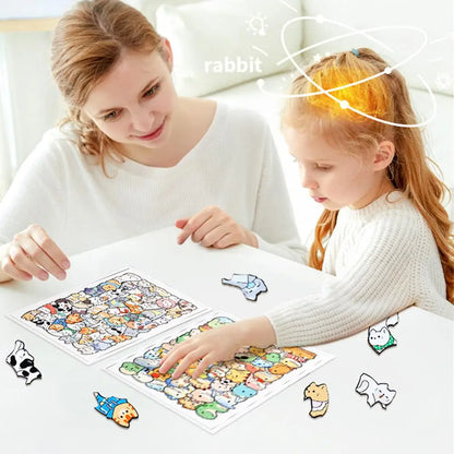 Wooden Animal Puzzle – 50 Piece Irregular Educational Jigsaw