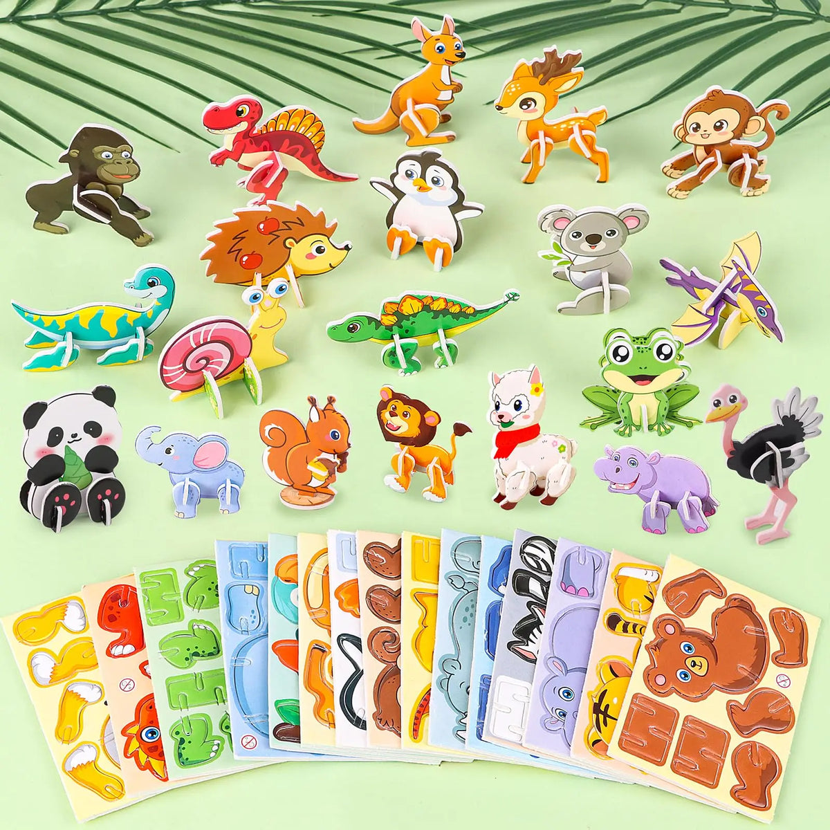 30-Piece 3D Puzzles for Kids with Animal and Vehicle Themes
