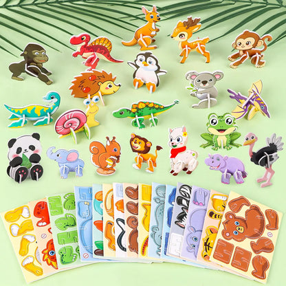 30-Piece 3D Puzzles for Kids with Animal and Vehicle Themes