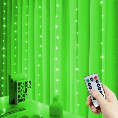 3/6M USB LED Curtain 8Modes Remote Control Lights Holiday Wedding Garland for Bedroom Living Room Decor Ramadan Decorations