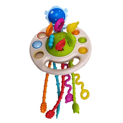 Pull String Toy – Silicone Baby Sensory Teething Montessori Toy