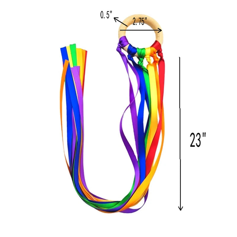 Rainbow Ribbon Hand Kite