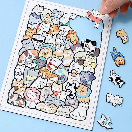 Wooden Animal Puzzle – 50 Piece Irregular Educational Jigsaw