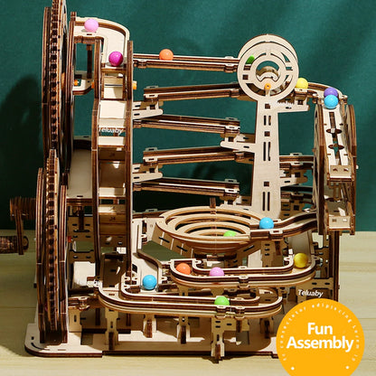 3D Wooden Marble Run – DIY Mechanical Puzzle Building Kit