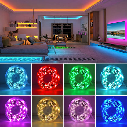 RGB LED Strip Lights with App Control for Bedroom Decor