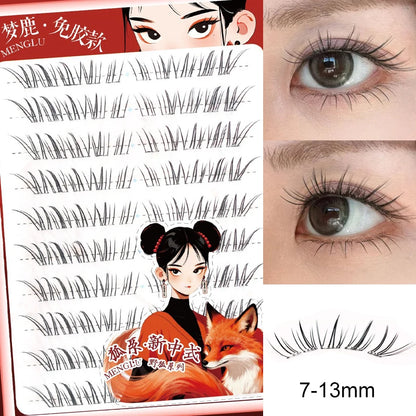 No Glue Needed Idol False Eyelashes Large Capacity 7-9mm Self Adhesive Eyelashes tweezers DIY Lash Extension Cluster Lashes