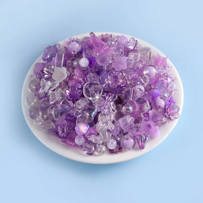 1bag Mixing Style Candy Color Acrylic Beads For DIY Handmade Bracelet Jewelry Making Phone Chain Accessories