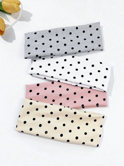 Polka Dot Headbands for Women – Wide Edge Elastic Hair Bands