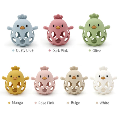 Baby Silicone Teether Cartoon Chick Chewing Toy