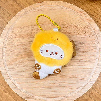 Plush Cat Keychain – Multicolor Couple Bag Charm