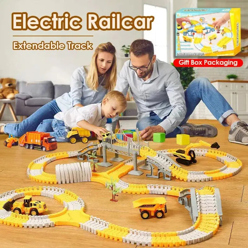 Electric Track Toy Car DIY Engineering Set for Kids
